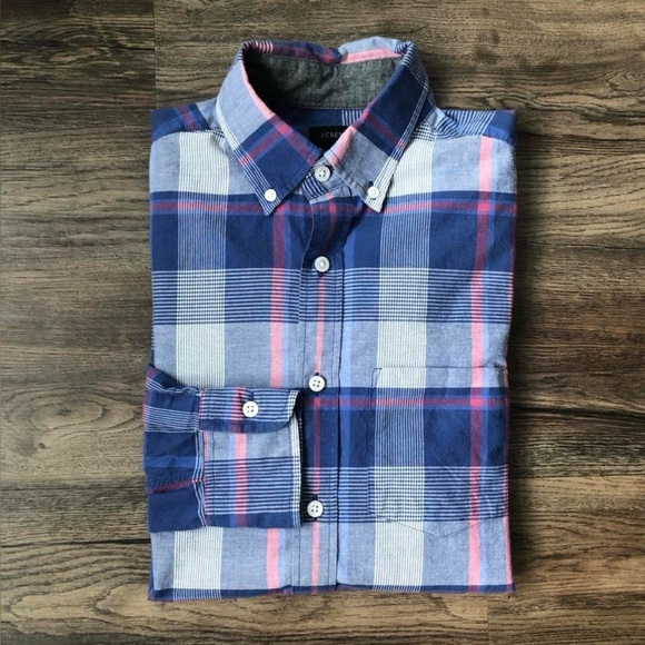 J. Crew Other - J. Crew Casual Plaid Shirt in Blue and Pink